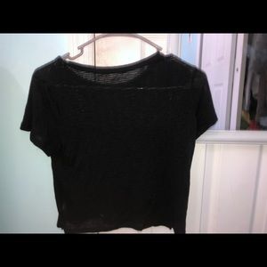 Aeropastel Sheer Black Cropped Tee